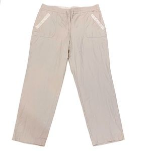 St John grey / nude drawstring waist lightweight track pants pockets